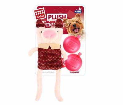 GiGwi - 6270 Plush Friendz Çift Sesli Domuz Kahverengi Pel GiGwi - 6270 Plush Friendz Çift Sesli Domuz Kahverengi Pel