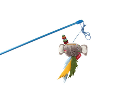 7242 Peluş Tüylü Fil Oyuncaklı Kedi Oltası - Thumbnail