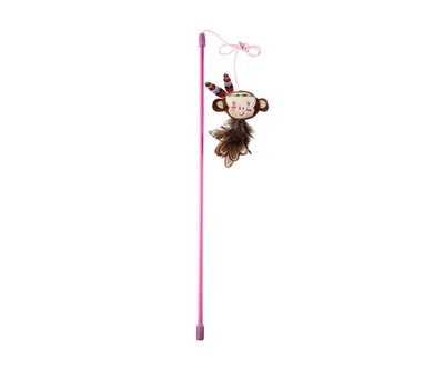 GiGwi - 7245 Peluş Tüylü Maymun Oyuncaklı Kedi Oltası GiGwi - 7245 Peluş Tüylü Maymun Oyuncaklı Kedi Oltası