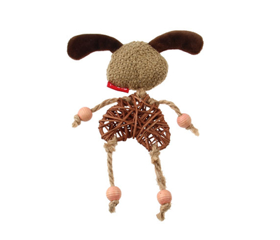 7268 Catnipli Köpek Peluş Ahşap Kedi Oyuncagı - Thumbnail