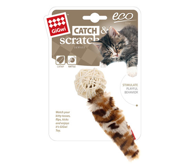 GiGwi - 7272 Ahşap Toplu Peluş Kedi Oyuncagı GiGwi - 7272 Ahşap Toplu Peluş Kedi Oyuncagı