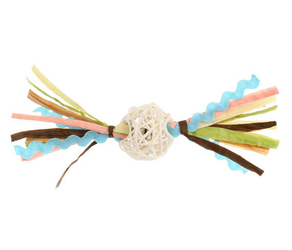 7277 Ahşap Toplu Püsküllü Kedi Oyuncagı