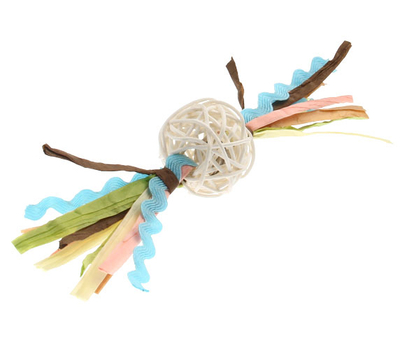 7277 Ahşap Toplu Püsküllü Kedi Oyuncagı - Thumbnail