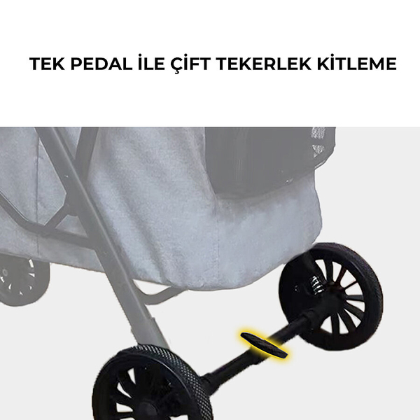 Bndc-201 Pet Arabası 2 Katlı Gri