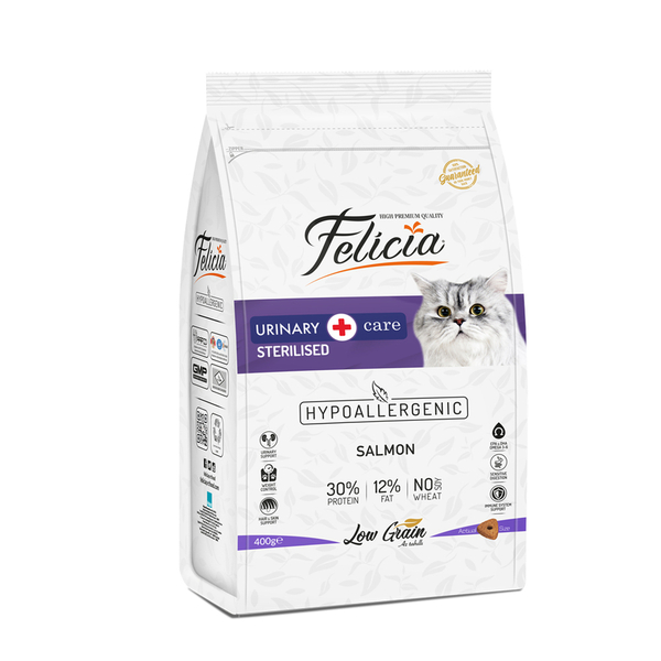 Felicia 400g Somonlu Az Tahıllı Kısırlaştırılmış Kedi Maması 12 Adet