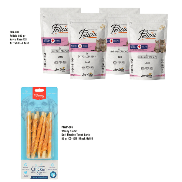 Felicia 500 gr Yavru KuzuEtli-4 Adet/Wanpy Ödül Hediyeli - ŞUBAT Felicia 500 gr Yavru KuzuEtli-4 Adet/Wanpy Ödül Hediyeli - ŞUBAT