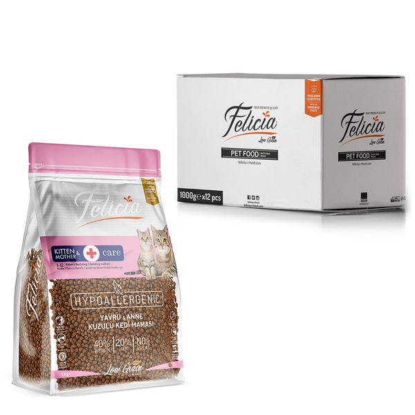 Felicia 12x1 Kg Kuzulu Az Tahıllı Yavru Kedi Maması HypoAllergenic Kedi Maması Felicia 12x1 Kg Kuzulu Az Tahıllı Yavru Kedi Maması HypoAllergenic Kedi Maması