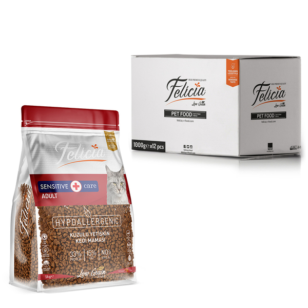 Felicia 12x1 Kg Kuzulu Az Tahıllı Yetişkin Kedi Maması HypoAllergenic Kedi Maması Felicia 12x1 Kg Kuzulu Az Tahıllı Yetişkin Kedi Maması HypoAllergenic Kedi Maması