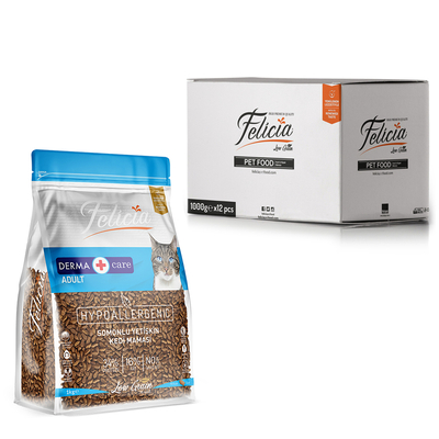 Felicia - Felicia 12x1 Kg Somonlu Az Tahıllı Yetişkin Kedi Maması HypoAllergenic Kedi Maması Felicia - Felicia 12x1 Kg Somonlu Az Tahıllı Yetişkin Kedi Maması HypoAllergenic Kedi Maması