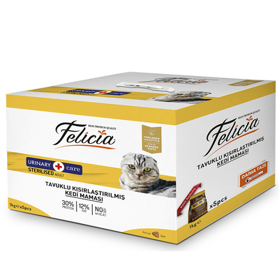 Felicia - Felicia 5x1 Kg Tavuklu Az Tahıllı Kısırlaştırılmış Kedi Maması HypoAllergenic Kedi Maması Felicia - Felicia 5x1 Kg Tavuklu Az Tahıllı Kısırlaştırılmış Kedi Maması HypoAllergenic Kedi Maması