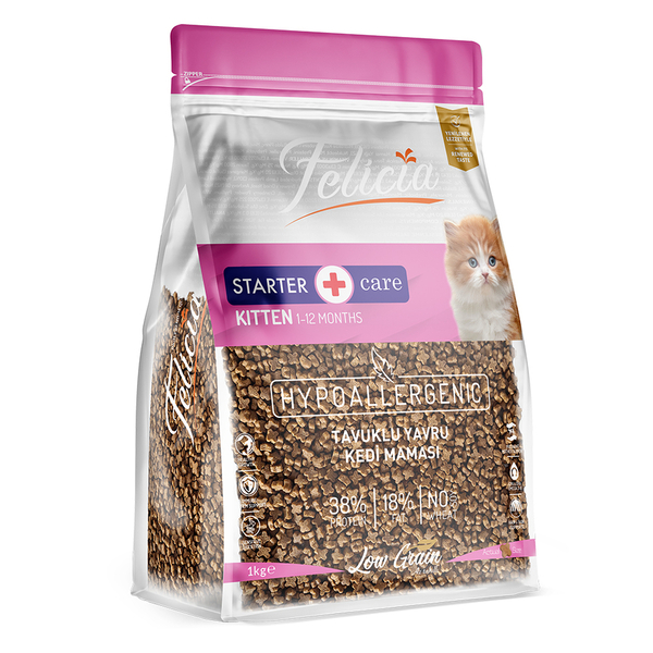 Felicia 5x1 Kg Tavuklu Az Tahıllı Yavru Kedi Maması HypoAllergenic Kedi Maması Felicia 5x1 Kg Tavuklu Az Tahıllı Yavru Kedi Maması HypoAllergenic Kedi Maması
