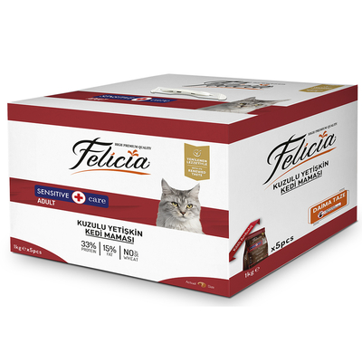 Felicia - Felicia 5x1 Kg Kuzulu Az Tahıllı Yetişkin Kedi Maması HypoAllergenic Kedi Maması Felicia - Felicia 5x1 Kg Kuzulu Az Tahıllı Yetişkin Kedi Maması HypoAllergenic Kedi Maması