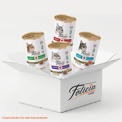 Felicia - Felicia Kedi Konservesi 400g Mix Kolisi - 4 Çeşit_12 Adet*