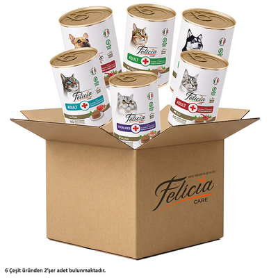 Felicia - Felicia Kedi-Köpek Konservesi 400g Mix Kolisi - 6 Çeşit_12 Adet