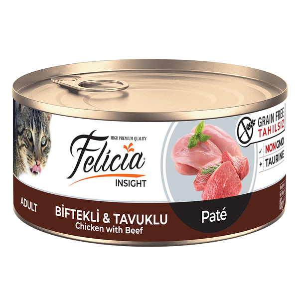 Felicia Tahılsız 85 gr Konserve Biftekli-Tavuklu Kıyılmış Yaş Kedi Maması 24 Adet Felicia Tahılsız 85 gr Konserve Biftekli-Tavuklu Kıyılmış Yaş Kedi Maması 24 Adet