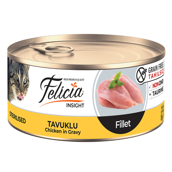 Felicia Tahılsız 85 gr Konserve Sterilised-Tavuklu Fileto Yaş Kedi Maması 24 Adet Felicia Tahılsız 85 gr Konserve Sterilised-Tavuklu Fileto Yaş Kedi Maması 24 Adet