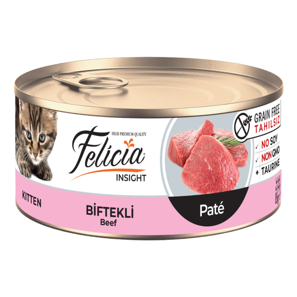 Felicia Tahılsız 85 gr Yavru-Biftekli Kıyılmış Yaş Kedi Maması 24 Adet Felicia Tahılsız 85 gr Yavru-Biftekli Kıyılmış Yaş Kedi Maması 24 Adet