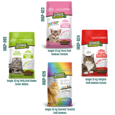 Jungle - Jungle 15 Kg Kedi Maması Seti Ekim Jungle - Jungle 15 Kg Kedi Maması Seti Ekim