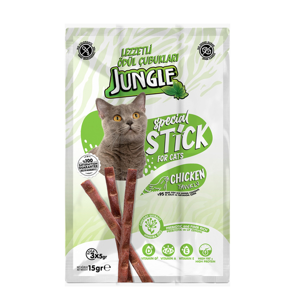 Jungle Kedi Stick Ödül Tavuklu 3*5 gr - 30 Adet Jungle Kedi Stick Ödül Tavuklu 3*5 gr - 30 Adet