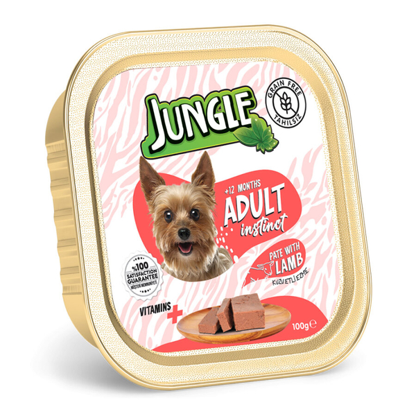 Jungle Köpek 100g Tahılsız Kuzu Etli Pate Alucup - 16 Adet