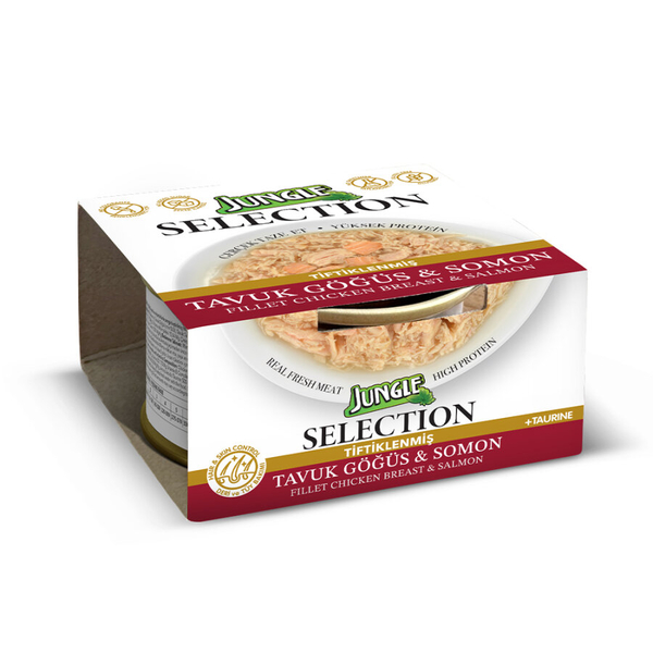 Jungle Selection 70 g Tavuk-Somon Kedi Yaş Mama 12 Adet