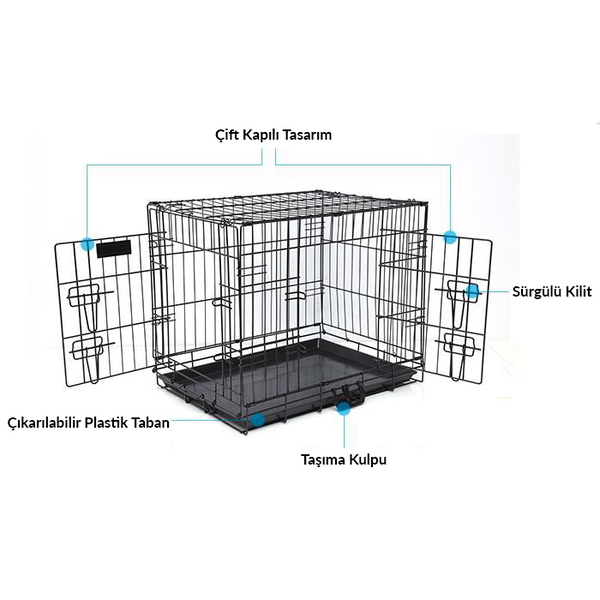 Katlanır Tel Köpek Kafesi XXL 121*74*81 cm Katlanır Tel Köpek Kafesi XXL 121*74*81 cm
