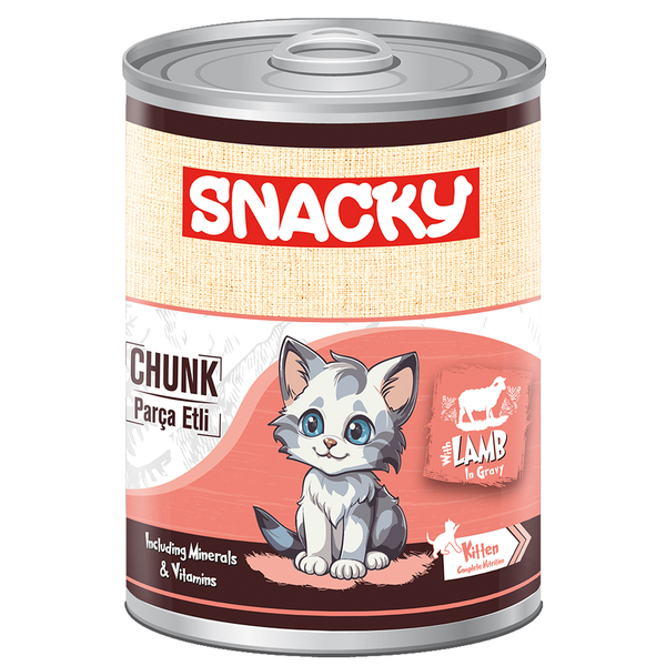 Snacky 12'li Koli-400 gr Chunk/Konserve Kuzulu Yavru Kedi Snacky 12'li Koli-400 gr Chunk/Konserve Kuzulu Yavru Kedi