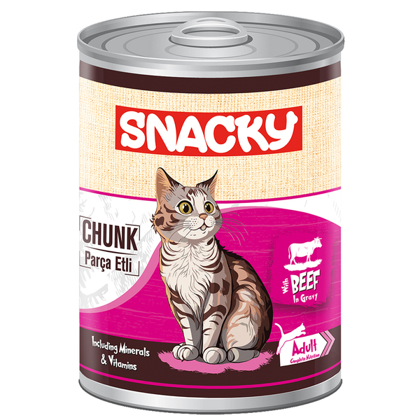 Snacky 12'li Koli-400 gr Chunk/Konserve SığırEtli Yetiş.Kedi Snacky 12'li Koli-400 gr Chunk/Konserve SığırEtli Yetiş.Kedi