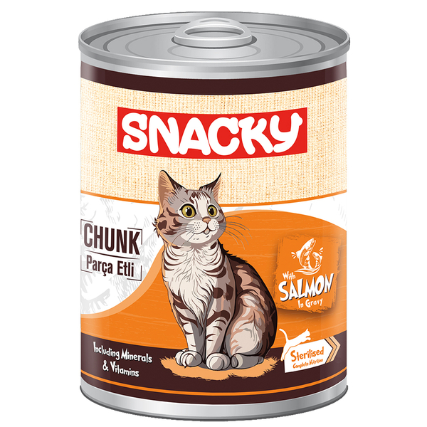 Snacky 12'li Koli-400 gr Chunk/Konserve Somon.Sterilised Kedi