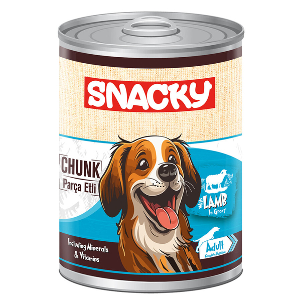 Snacky Az Tahıllı 400 gr Chunk/Konserve KuzuEtli Yetiş.Köpek 12'li Snacky Az Tahıllı 400 gr Chunk/Konserve KuzuEtli Yetiş.Köpek 12'li