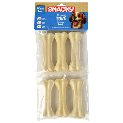 Snacky - Snacky Beyaz Köpek Çiğneme Kemiği 10cm *6'lı *165g *10 Paket Snacky - Snacky Beyaz Köpek Çiğneme Kemiği 10cm *6'lı *165g *10 Paket