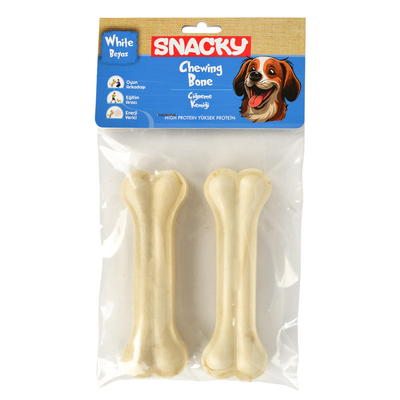 Snacky - Snacky Beyaz Köpek Çiğneme Kemiği 13cm *2'li *95g *10 Paket Snacky - Snacky Beyaz Köpek Çiğneme Kemiği 13cm *2'li *95g *10 Paket