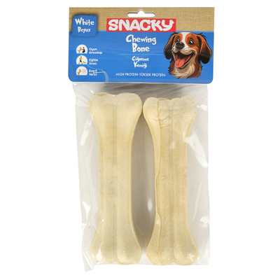 Snacky - Snacky Beyaz Köpek Çiğneme Kemiği 15cm *2'li *145g *10 Paket Snacky - Snacky Beyaz Köpek Çiğneme Kemiği 15cm *2'li *145g *10 Paket