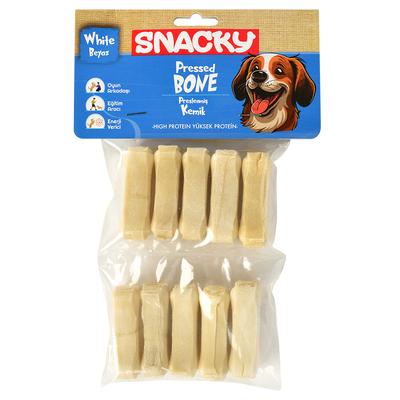 Snacky - Snacky Beyaz Köpek Çiğneme Kemiği 5cm *10'lu *110g *10 Paket Snacky - Snacky Beyaz Köpek Çiğneme Kemiği 5cm *10'lu *110g *10 Paket