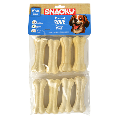 Snacky - Snacky Beyaz Köpek Çiğneme Kemiği 7,5cm *8'li *180g *10 Paket Snacky - Snacky Beyaz Köpek Çiğneme Kemiği 7,5cm *8'li *180g *10 Paket