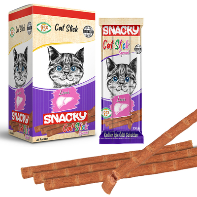 Snacky - Snacky Kedi Stick Ödül Ciğerli 3*5 gr-50 Adet