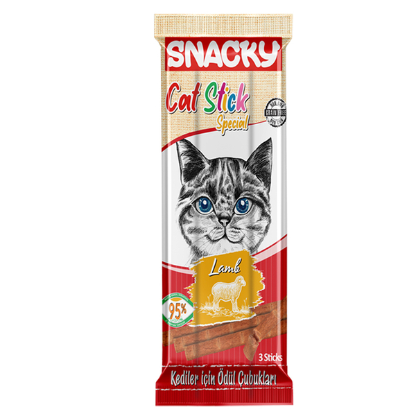 Snacky Kedi Stick Ödül Kuzulu 3*5 gr-50 Adet Snacky Kedi Stick Ödül Kuzulu 3*5 gr-50 Adet