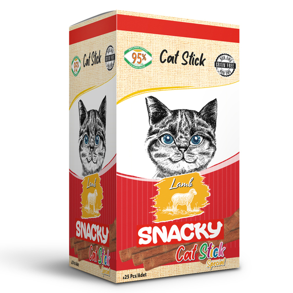 Snacky Kedi Stick Ödül Kuzulu 3*5 gr-50 Adet Snacky Kedi Stick Ödül Kuzulu 3*5 gr-50 Adet