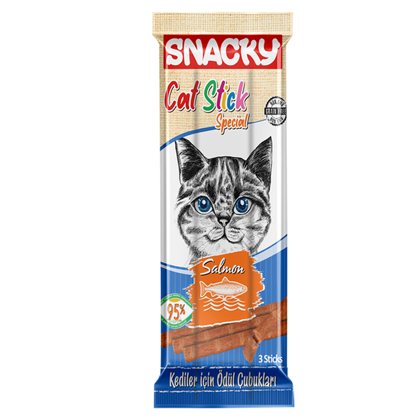 Snacky Kedi Stick Ödül Somonlu 3*5 gr-50 Adet Snacky Kedi Stick Ödül Somonlu 3*5 gr-50 Adet