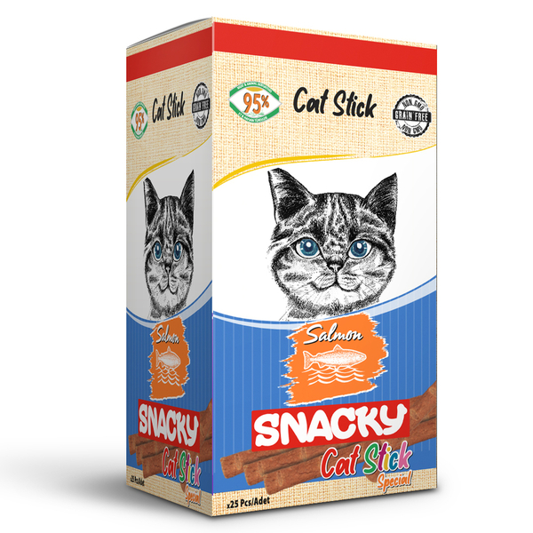 Snacky Kedi Stick Ödül Somonlu 3*5 gr-50 Adet Snacky Kedi Stick Ödül Somonlu 3*5 gr-50 Adet