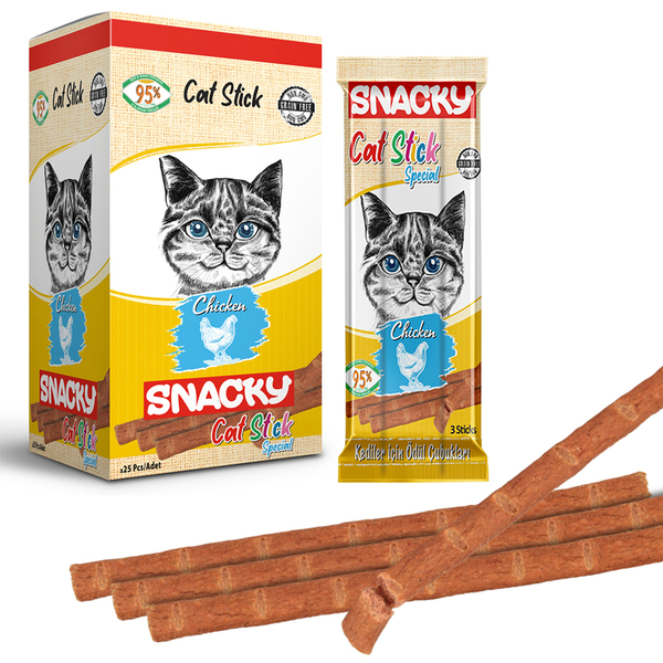 Snacky Kedi Stick Ödül Tavuklu 3*5 gr-50 Adet Snacky Kedi Stick Ödül Tavuklu 3*5 gr-50 Adet
