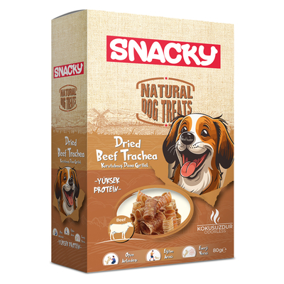 Snacky - Snacky Kurutulmuş Dana Gırtlak 80 g - 4'lü Paket
