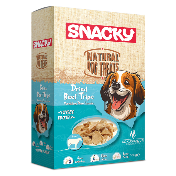 Snacky Kurutulmuş Dana İşkembe 100 g - 4'lü Paket Snacky Kurutulmuş Dana İşkembe 100 g - 4'lü Paket