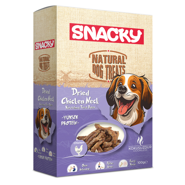 Snacky Kurutulmuş Tavuk Boyun 100 g - 4'lü Paket Snacky Kurutulmuş Tavuk Boyun 100 g - 4'lü Paket