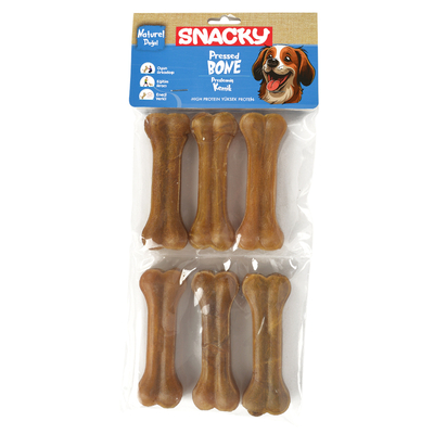 Snacky - Snacky Nat. Köpek Çiğneme Kemiği 10cm *6'lı *165g *10 Paket Snacky - Snacky Nat. Köpek Çiğneme Kemiği 10cm *6'lı *165g *10 Paket