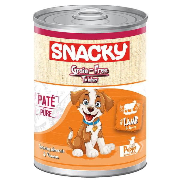 Snacky Tahılsız 400 gr Pate/Konserve Kuzulu Yavru Köpek 12'li Snacky Tahılsız 400 gr Pate/Konserve Kuzulu Yavru Köpek 12'li