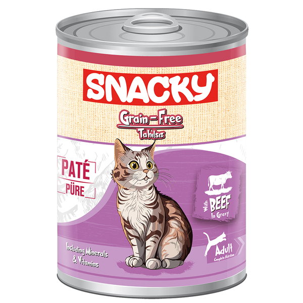 Snacky Tahılsız 400 gr Pate/Konserve SığırEtli Yetiş.Kedi 12'li Snacky Tahılsız 400 gr Pate/Konserve SığırEtli Yetiş.Kedi 12'li