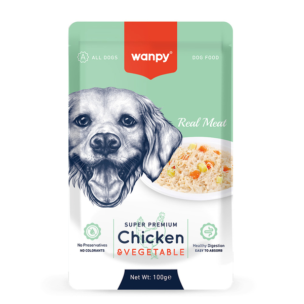 Wanpy 100g Pouch Tavuk&Sebze Yaş Köpek Maması 12 Adet Wanpy 100g Pouch Tavuk&Sebze Yaş Köpek Maması 12 Adet