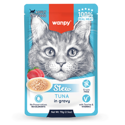 Wanpy - Wanpy 70g Pouch Ton Balıklı Yaş Kedi Maması 10 Adet Wanpy - Wanpy 70g Pouch Ton Balıklı Yaş Kedi Maması 10 Adet