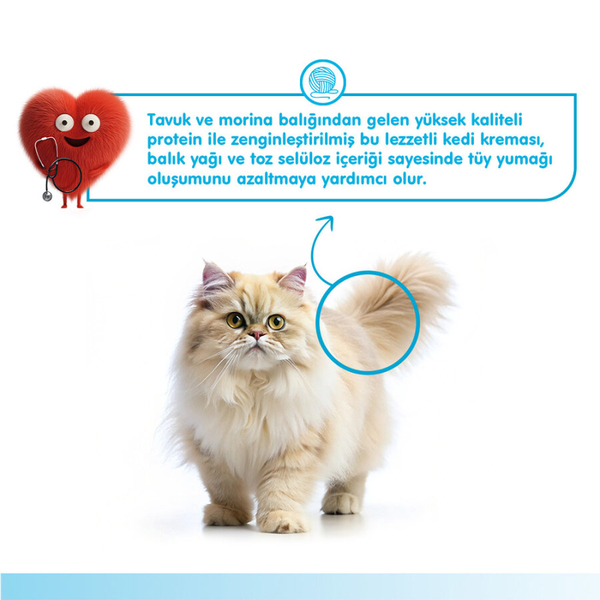Wanpy Hairball Control Morina balığı&Tavuk 12'li-F.Krema Ödül 5x14gr